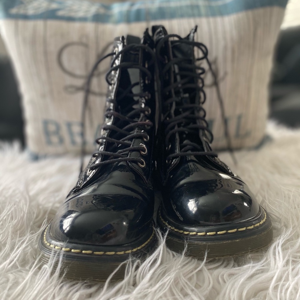 Black chunky boots from Charlotte Russe